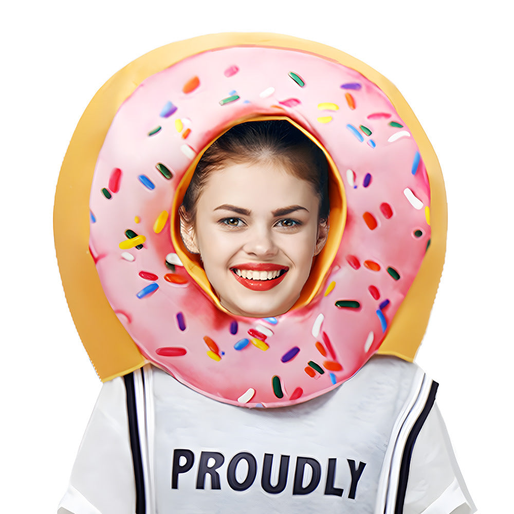 Halloween Party COS Donut Head Set Strawberry Cake Props - Discount Halloween City
