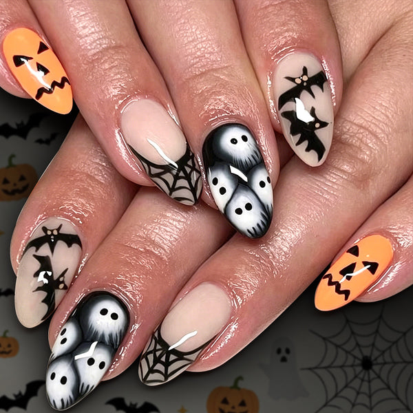 Almond-shaped Glossy Press-on Nails