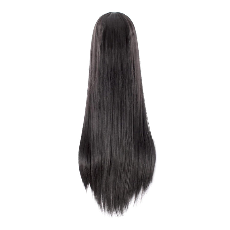 Women's 40inch 39.4 in (100 cm) Long Straight Black Anime Wig - alternate view 3