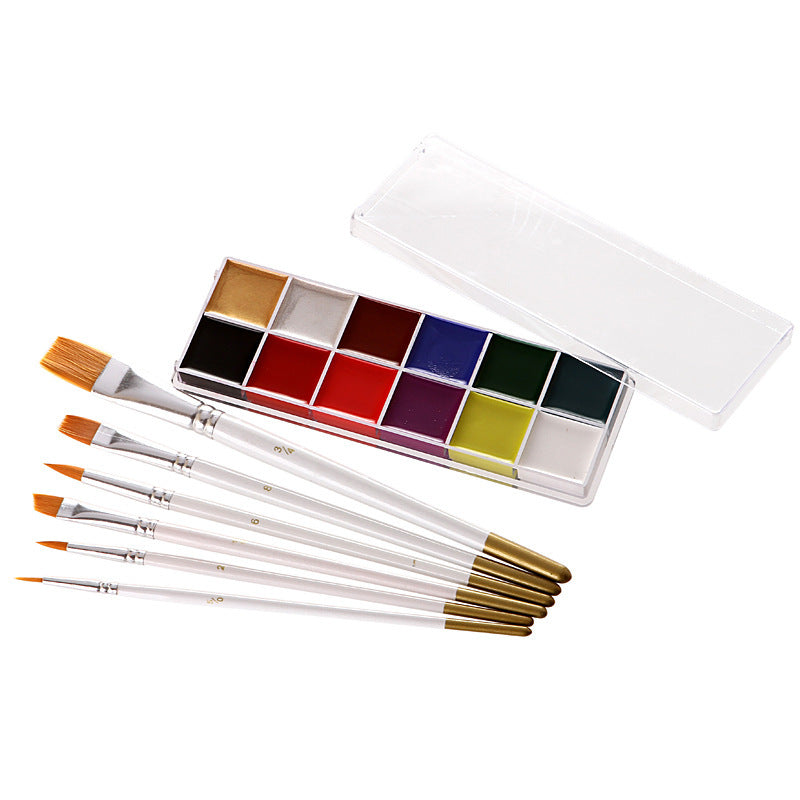 Fit Colors 12 Colors Face Paint Water Soluble Human Body Paints Halloween Masquerade Makeup - Discount Halloween City