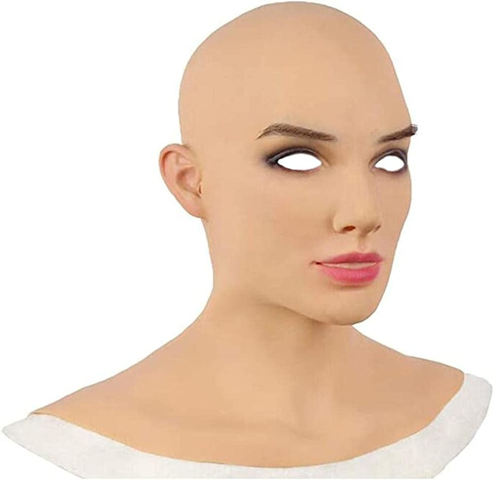 Halloween Cosplay Props Latex Bald Beauty Mask Headgear - Discount Halloween City