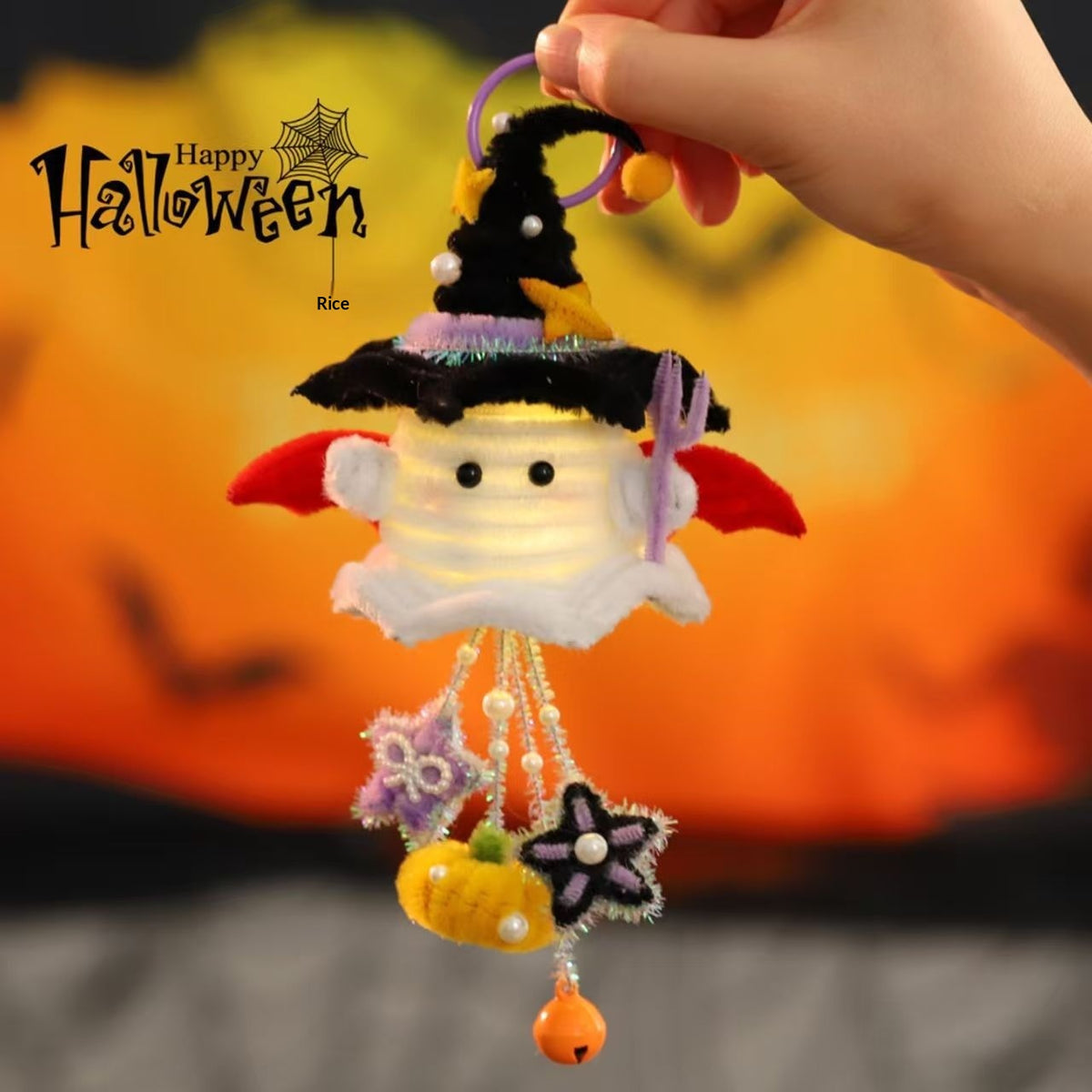 Glowing Pumpkin Pendant Halloween Craft Kit - product image 2