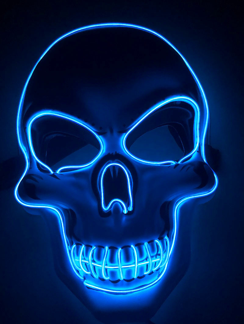 Halloween Skeleton Mask LED Glow Scary Mask - Discount Halloween City