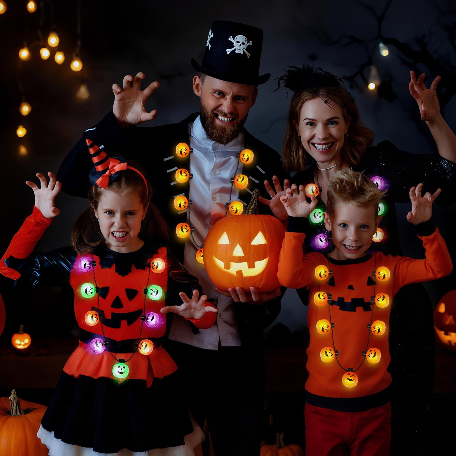 3-Piece Halloween Light Up Necklaces - Discount Halloween City