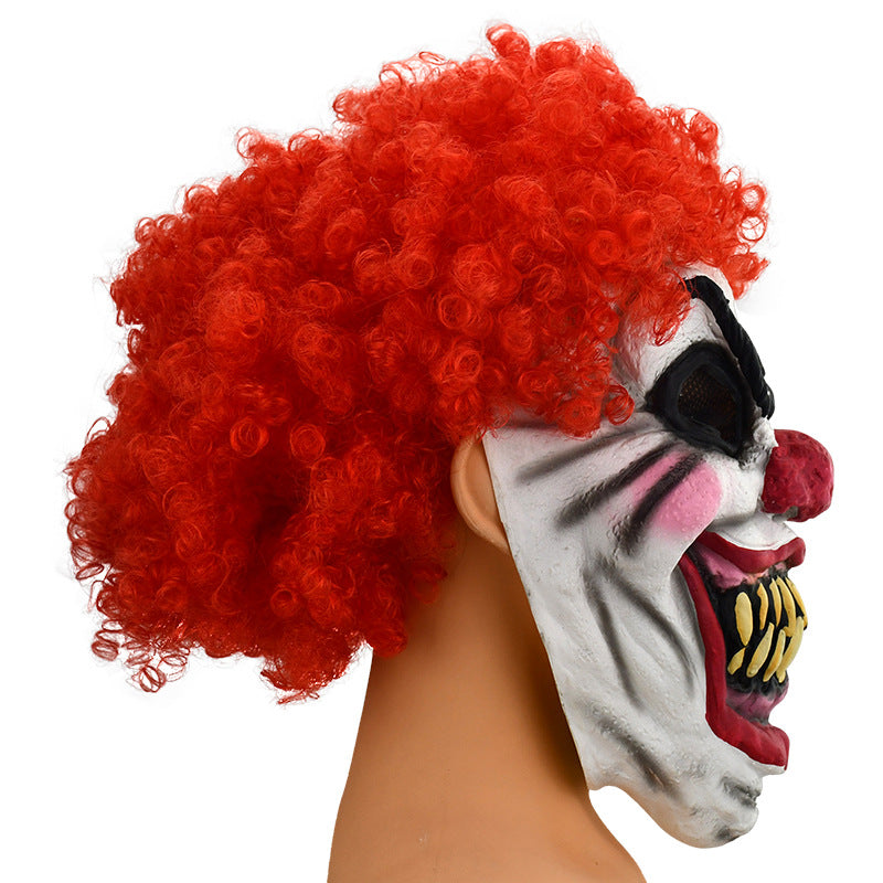 Halloween Redhead Big Mouth Clown Latex Mask - Discount Halloween City