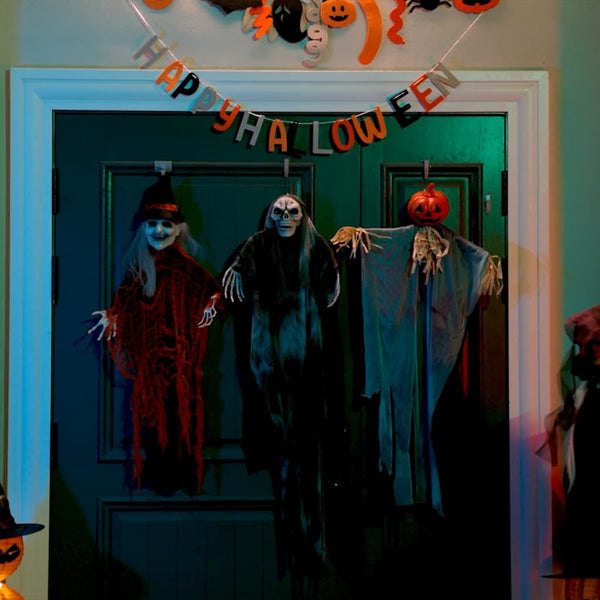 Hanging Halloween Ghost 3 Pcs Multicolor 24 × 38.2 in (61 × 97 cm) - Discount Halloween City