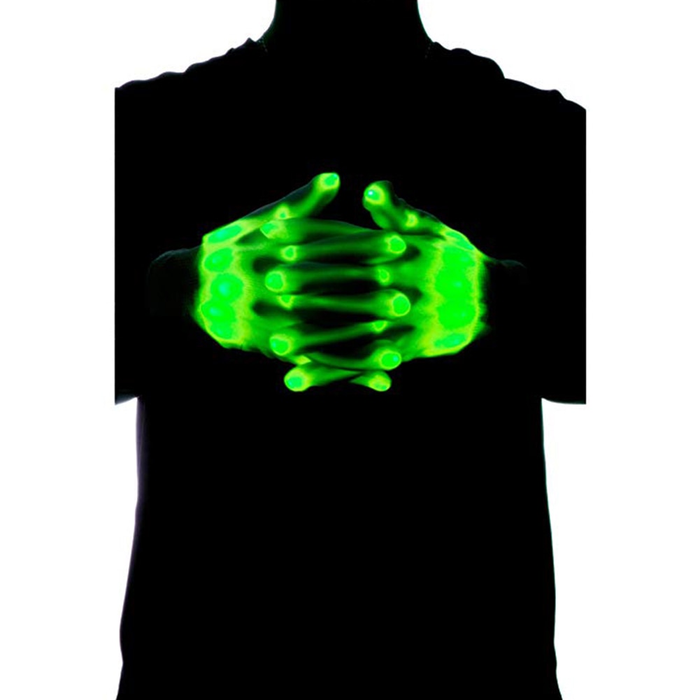 1pair Chic LED Light Up Skeleton Hand Gloves Halloween - Discount Halloween City