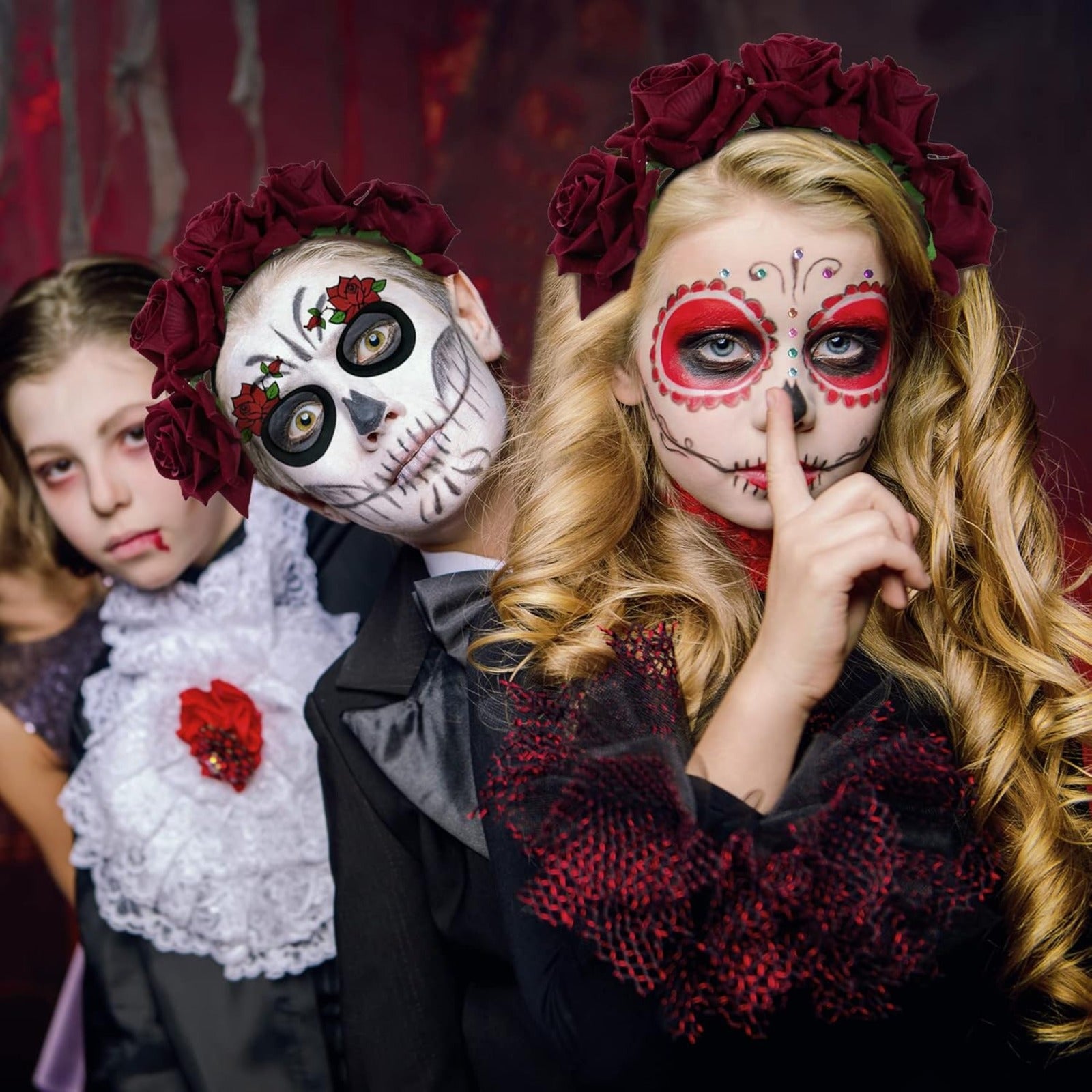 Women's Day of the Dead Headband with Day of the Dead Body - alternate view 5