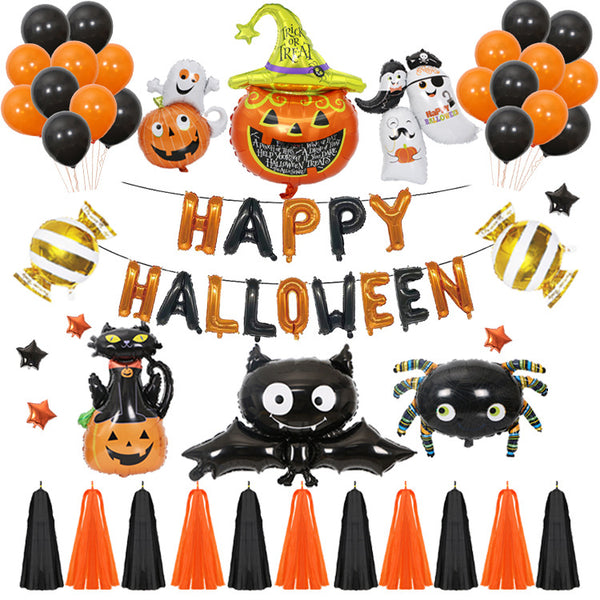 Halloween Pumpkins Balloon Decoration Bat Helium Balloons - Discount Halloween City