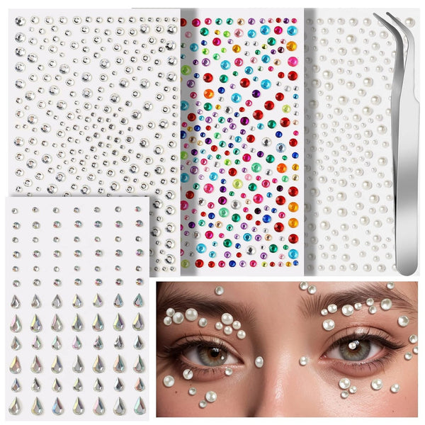 Gem Stickers Face Gems Self Adhesive Face Gems and Pearls