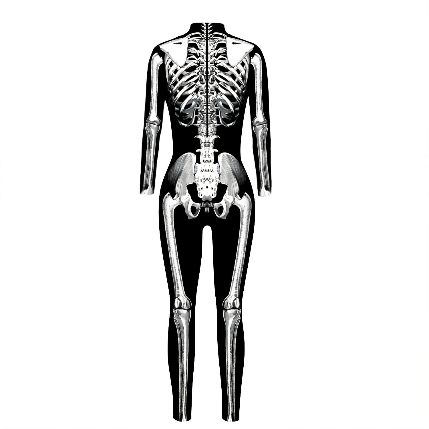 Women's Skeleton Digital Printed Wear Tight Long Sleeve - alternate view 3