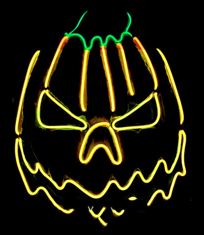 Halloween LED Mask Fluorescent Pumpkin - Discount Halloween City