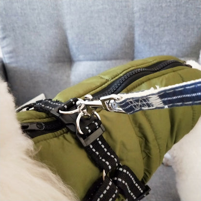 Waterproof Dog Clothes Winter Dog Coat with Harness Warm Pet - Pet Costumes