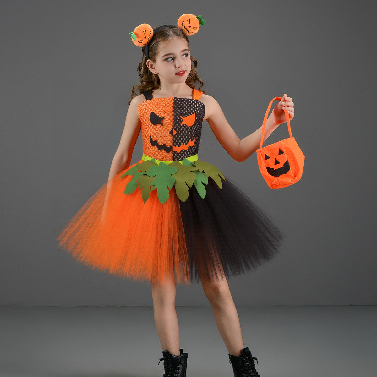 Kids' Pumpkin Tutu Halloween Costume Set - product image 4