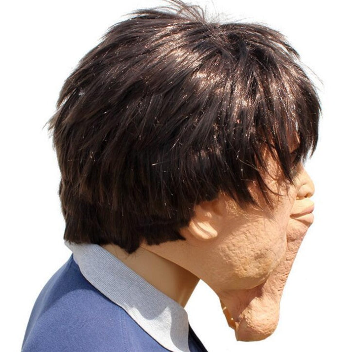 Fool's Funny Double Chin Mask Halloween Rave Party Spoof Wig - Discount Halloween City