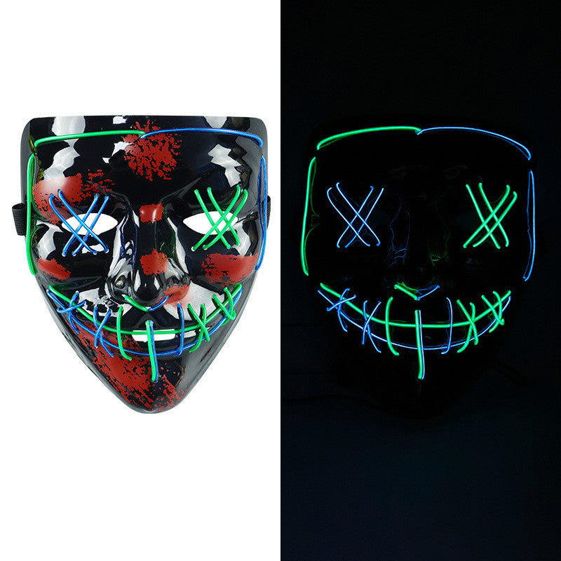 Glowing Mask Blue and Purple Left and Right Cross Two-color - Discount Halloween City