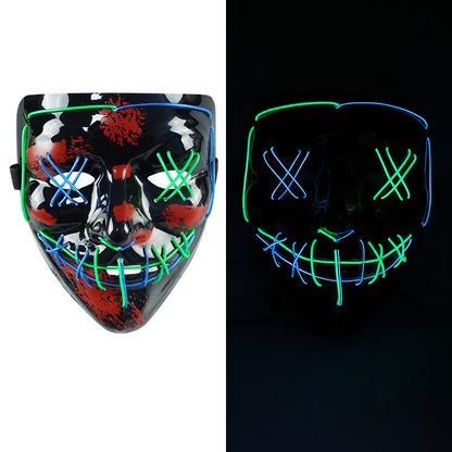 Glowing Mask Blue and Purple Left and Right Cross Two-color - Discount Halloween City