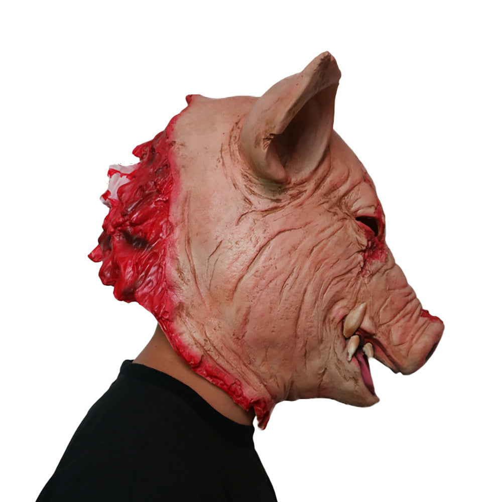 Halloween Horror Latex Rotten Face Pig Head Mask - Discount Halloween City