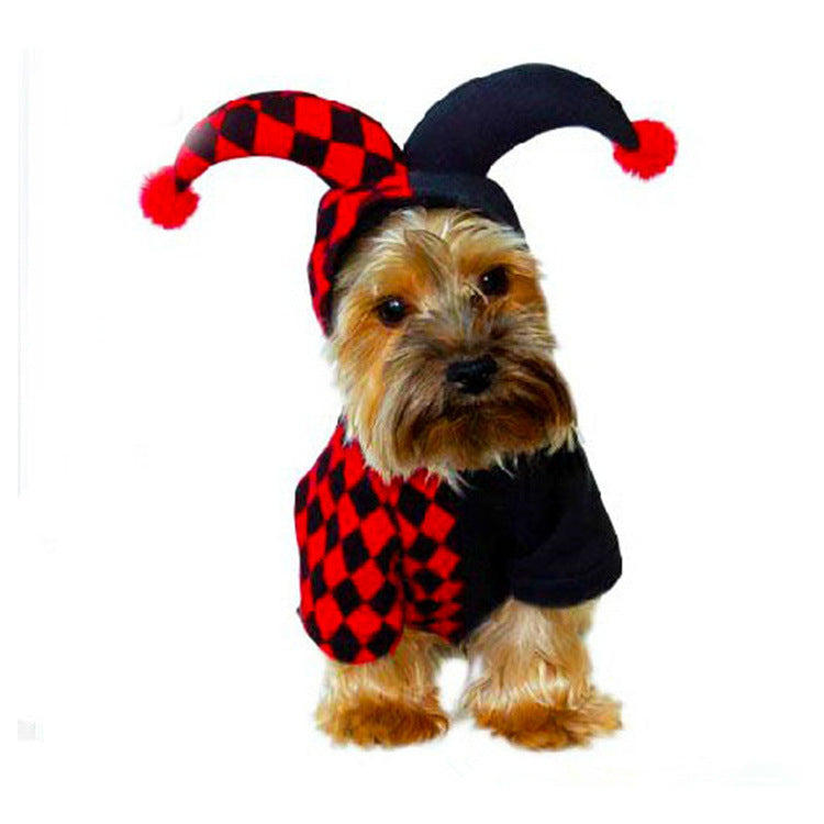 Halloween Funny Clown Dog & Cat Costume - Discount Halloween City