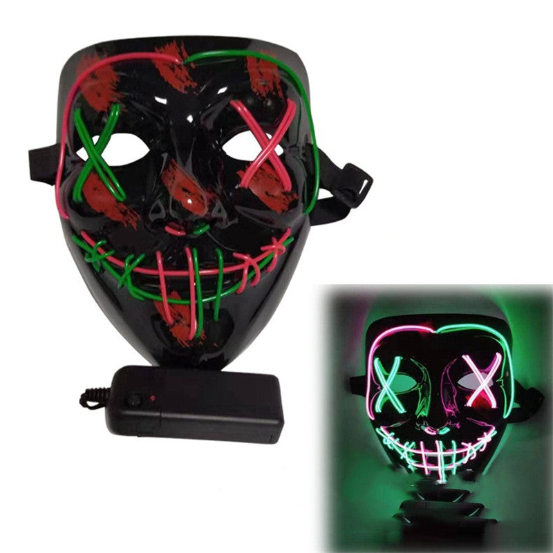 Glowing Mask Blue and Purple Left and Right Cross Two-color - Discount Halloween City