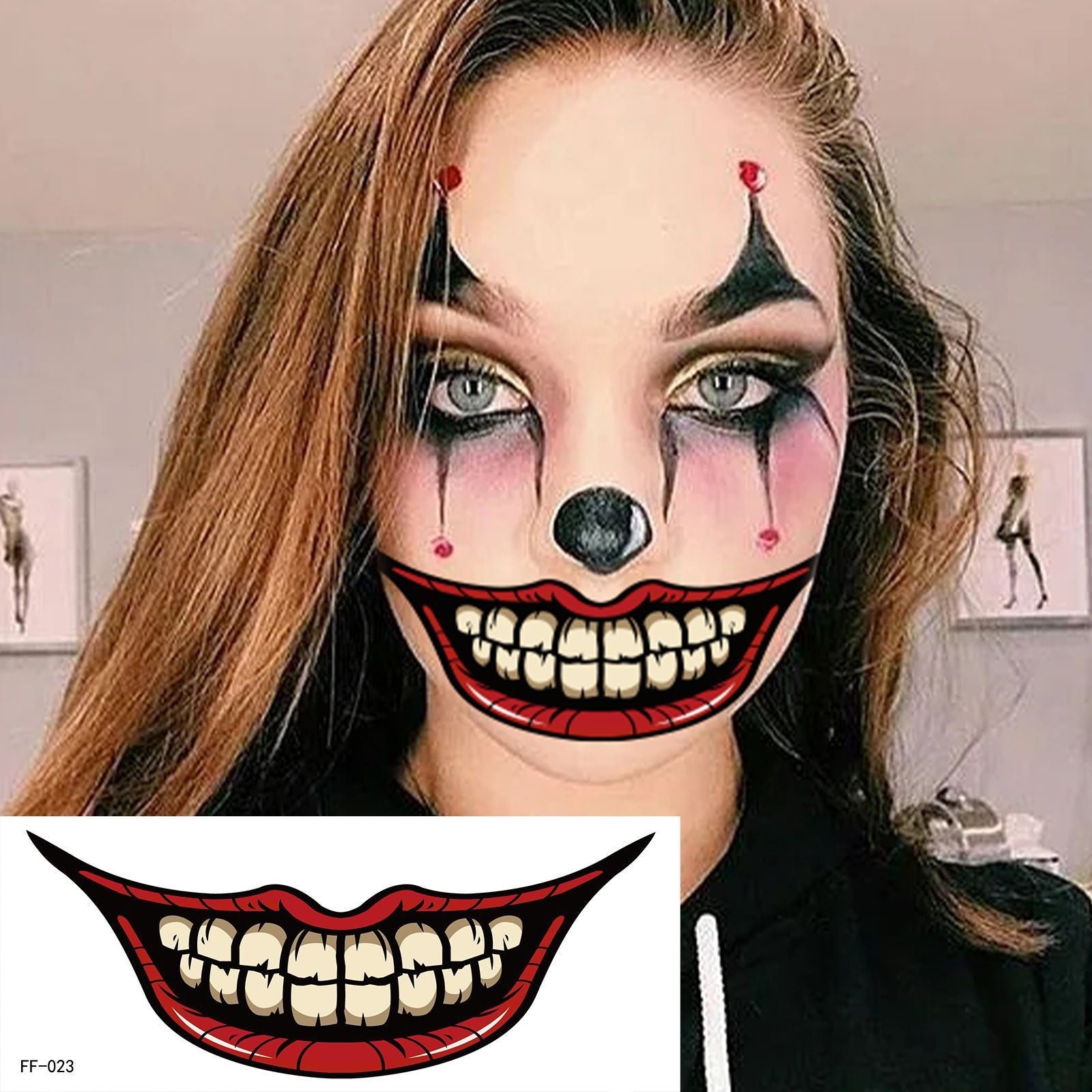 Horror Big Mouth Tattoo Sticker - alternate view 5