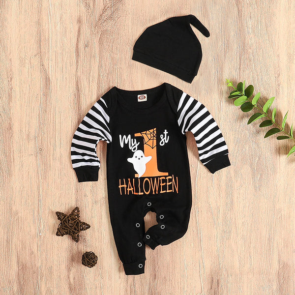 Long - Sleeved Striped Onesie