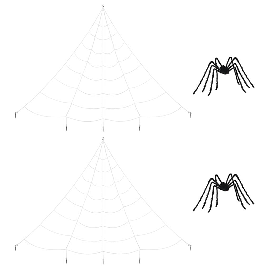 Halloween Spider Decoration with Nets 2 Pcs Polyester 200 - Discount Halloween City