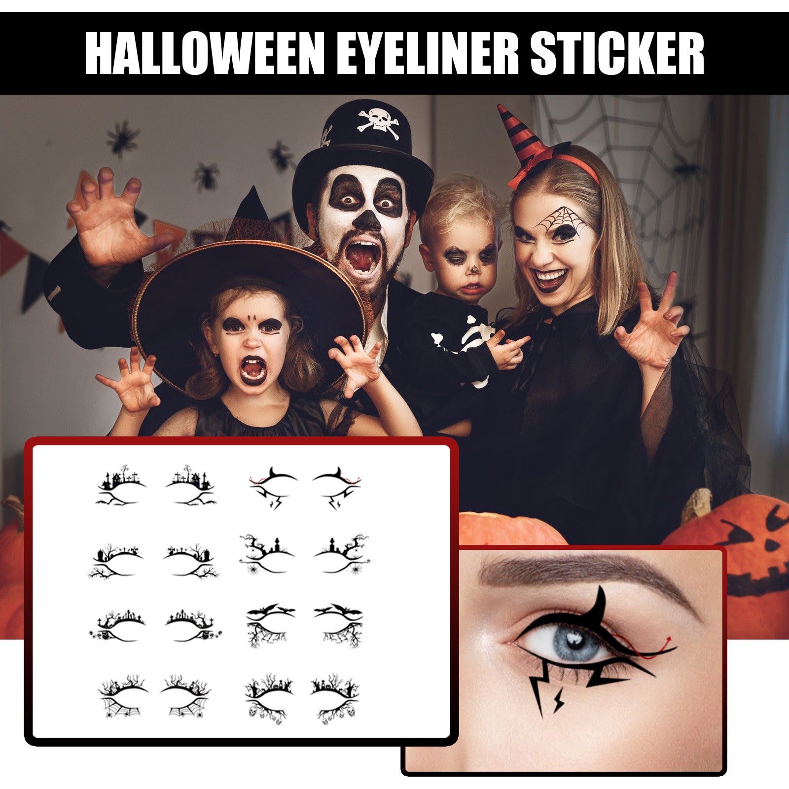 Halloween Eyeliner Stickers Party Makeup Tools - Discount Halloween City