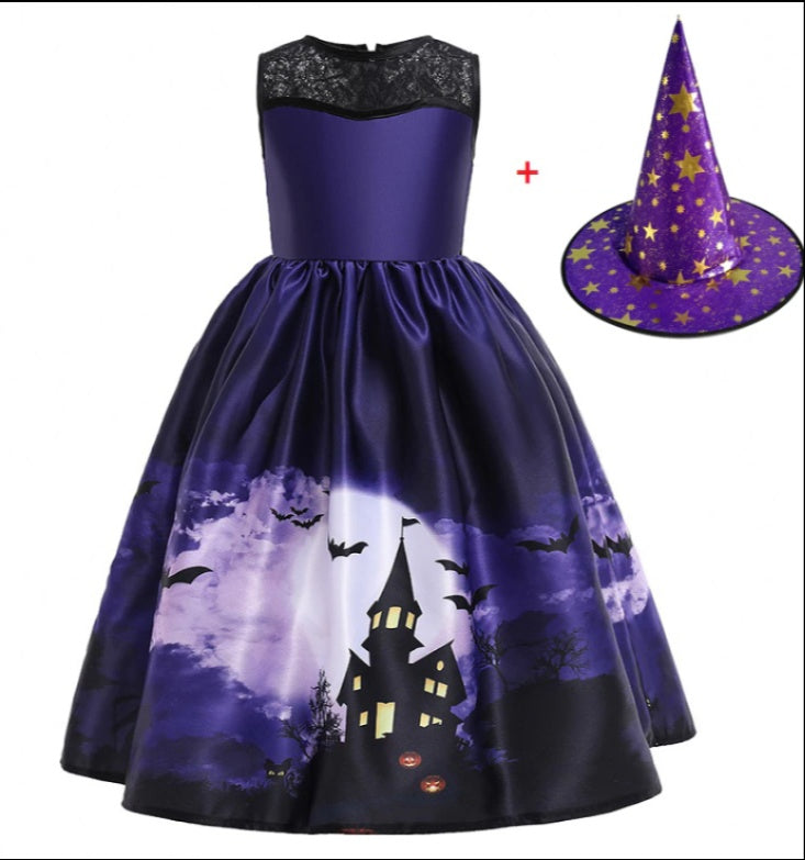 Halloween Princess Dress Printed Mesh - Discount Halloween City