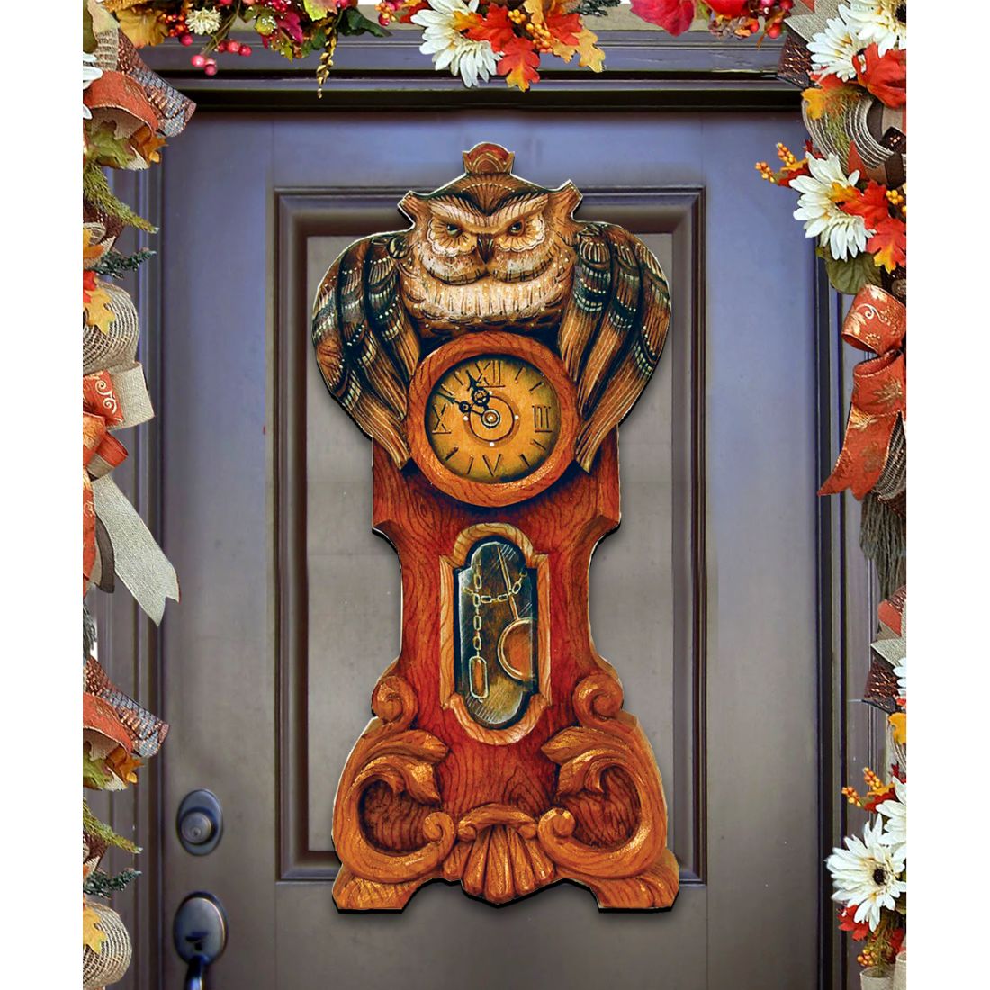Owl Clock Halloween Door Decor by G. DeBrekht - Thanksgiving Halloween Decor - 8153311H
