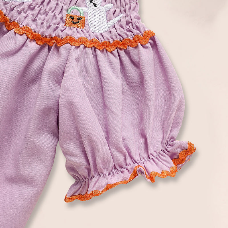 Infant Baby Girls Halloween Dress Ghost Embroidery Dress - Discount Halloween City