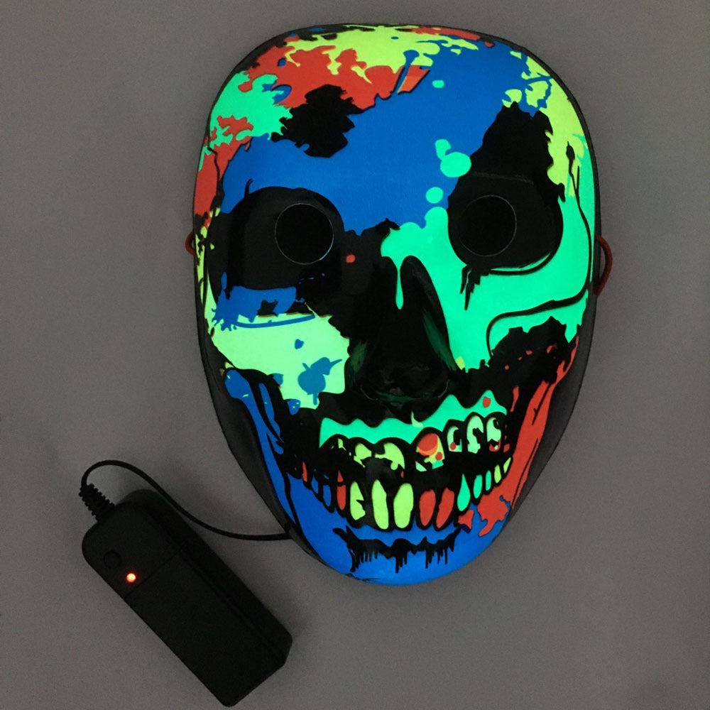 LED Mask Luminous Glowing Halloween Party Mask Neon El Mask Halloween Cosplay Mask - Discount Halloween City