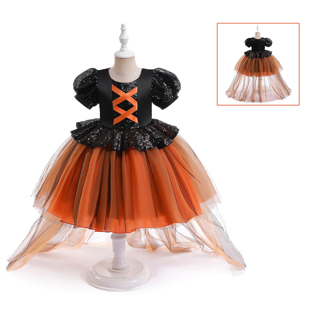 Halloween Girls' Witch Performance Costume Party Dress - Discount Halloween City