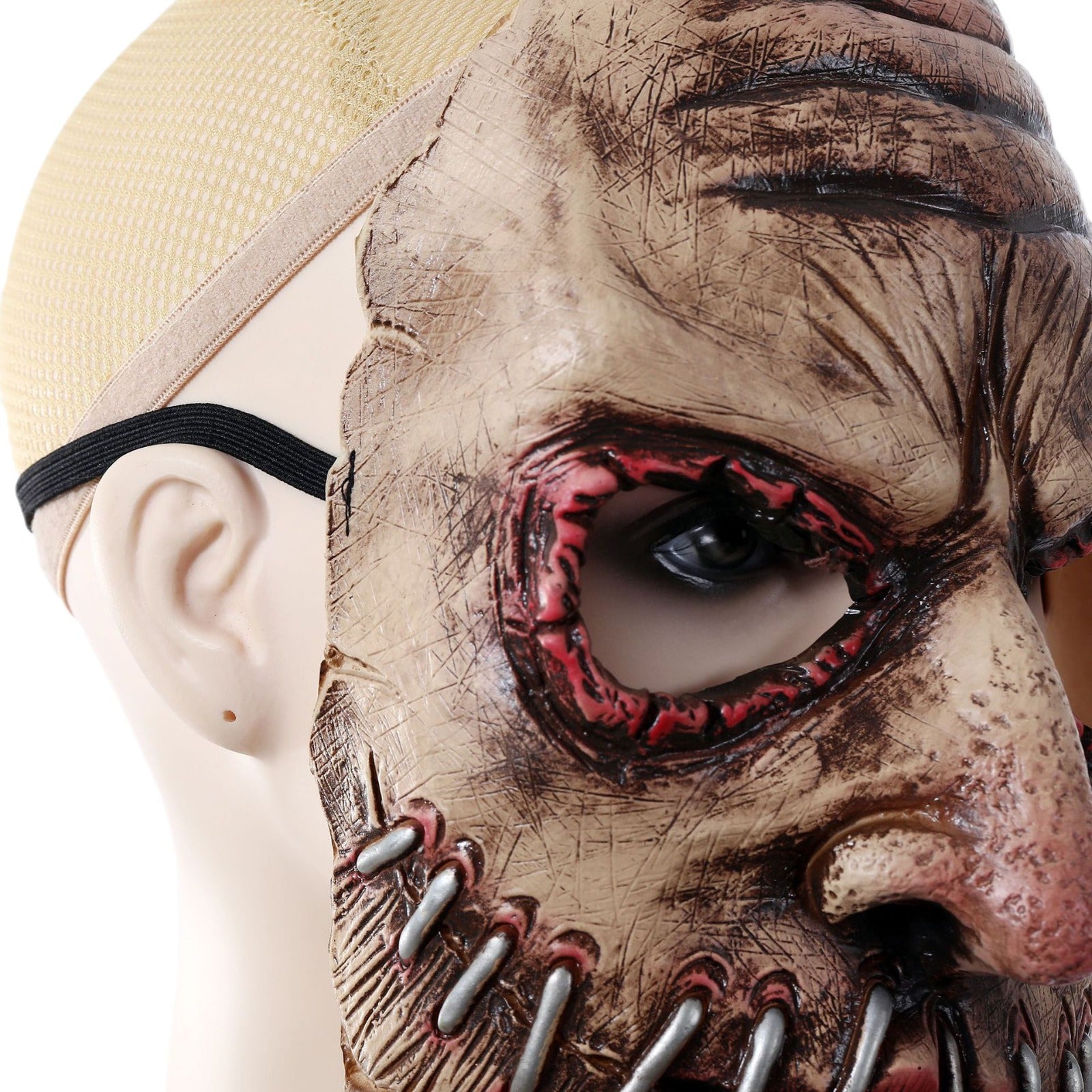 Halloween Party Big Mouth Nail Horror Mask Latex Headgear - Discount Halloween City