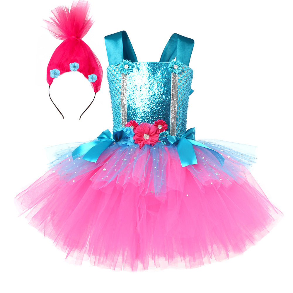 Girls' Halloween Trolls Anime Dress Costume - Discount Halloween City