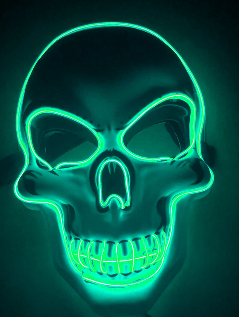 Halloween Skeleton Mask LED Glow Scary - Discount Halloween City
