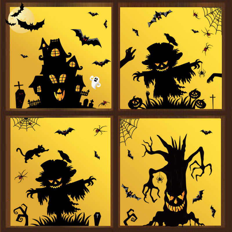 Halloween Decoration Stickers Pumpkin Lamp Spider Ghost - Discount Halloween City