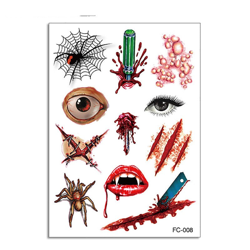 Halloween Makeup Funny Makeup Ball Tattoo Sticker - Discount Halloween City