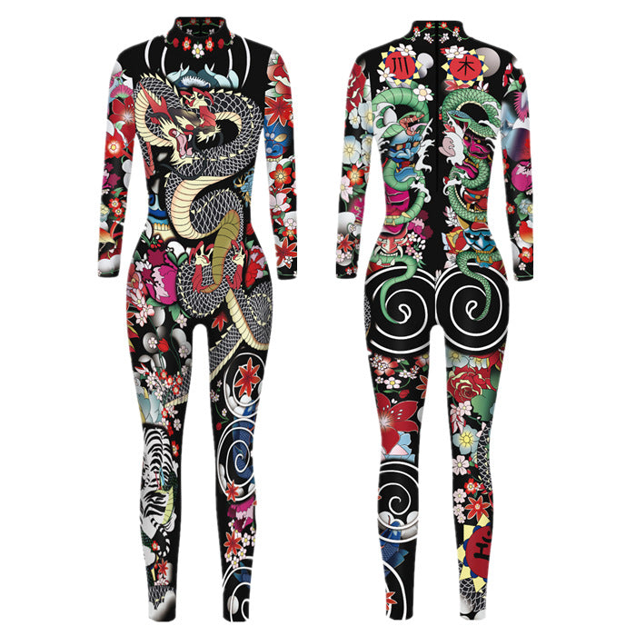 Halloween 3D Animal-print Bodycon Jumpsuits for Adults - Discount Halloween City