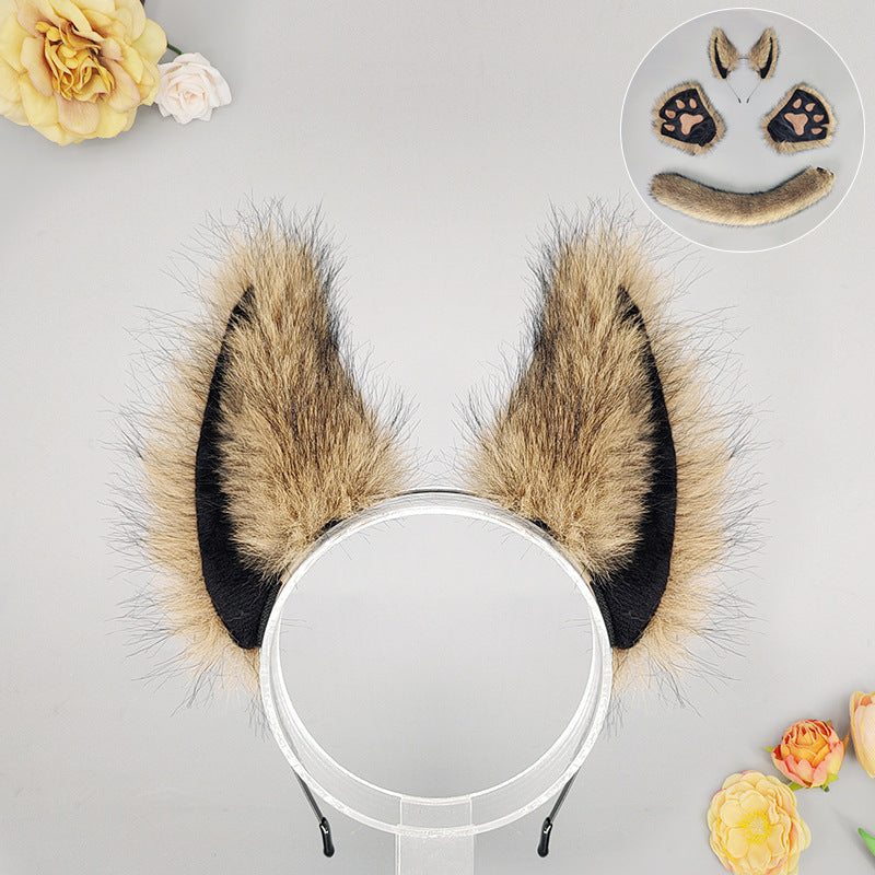 Halloween Masquerade Werewolf Beast Ear Headdress Costume - Discount Halloween City
