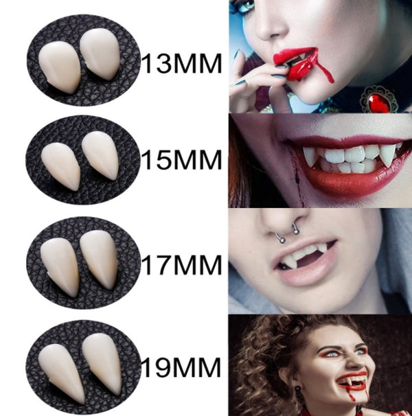 Halloween Dentures Vampire Fangs Zombie Teeth White Tiger Braces Cosplay Masquerade Party - Discount Halloween City