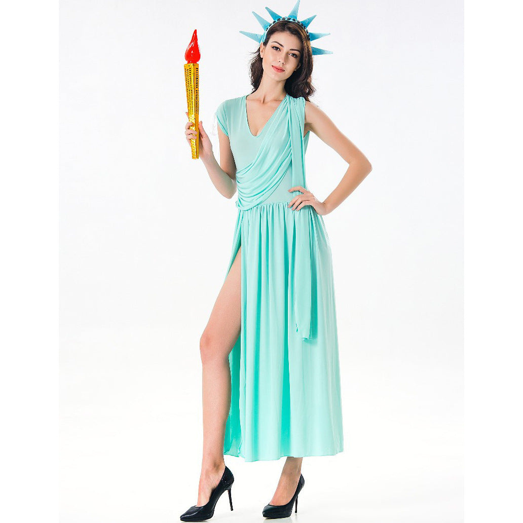 Greek Goddess Split Cosplay Halloween Stage Costume - Discount Halloween City