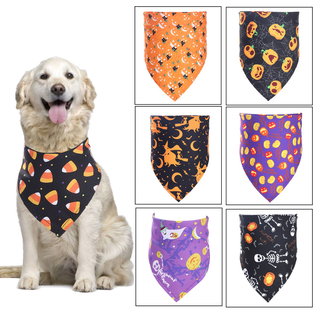 Halloween Pet Bandana - 05 Black Pumpkin