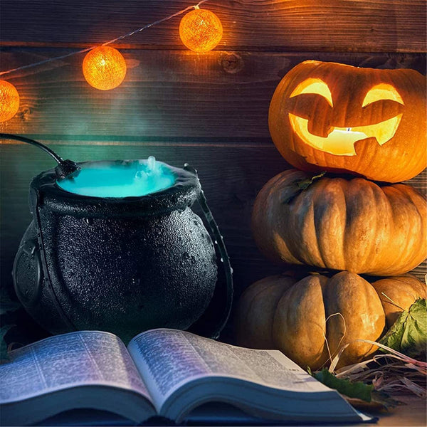 Pumpkin Smoke Witch Bucket Color Changing Lights