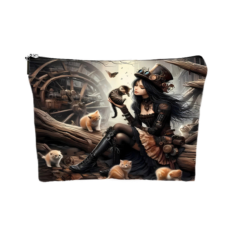 Halloween Witch Gift Canvas Makeup Bag - Discount Halloween City