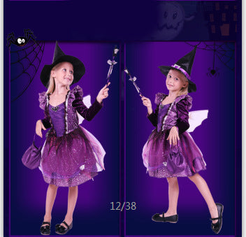 Halloween Kids's Performance Costume Witch Princess Dress - Discount Halloween City