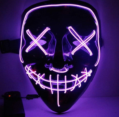 Black V Halloween Horror Glowing Mask - Discount Halloween City