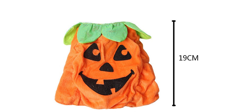 Halloween Pet Cats Costume Props Pumpkin Shape Green Leaf - Discount Halloween City