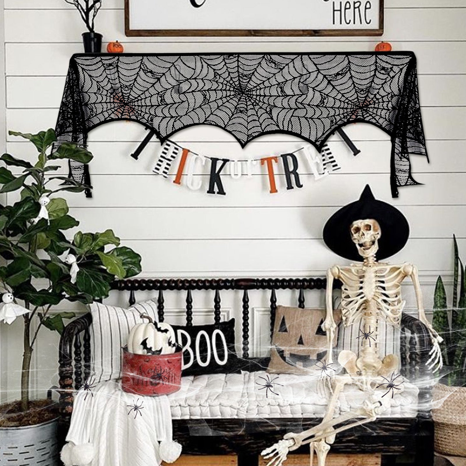 Black Lace Spider Web - Elegant Spider Web Decoration for - alternate view 4