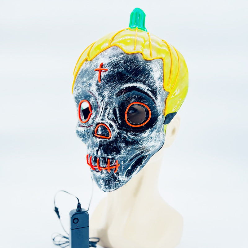 Halloween Horror Mask LED Glowing Pumpkin Skull - Discount Halloween City